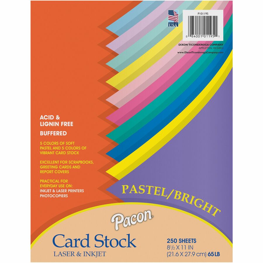 Pacon Cardstock Sheets Assorted Specialty Paper Dixon Ticonderoga