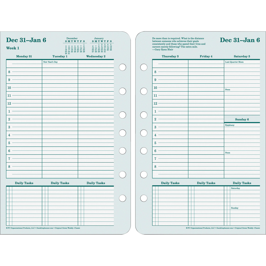 Franklin Covey Original Planner Refill FDP35423