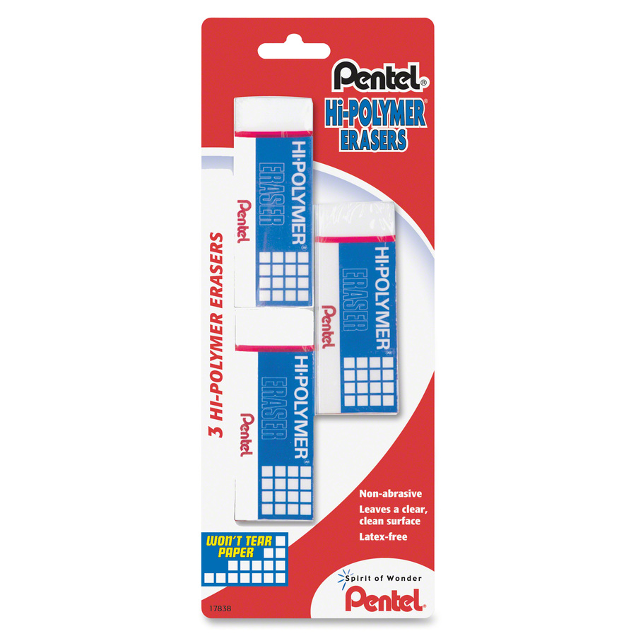 PENZEH10BP3K6 Pentel HiPolymer Eraser White Polyvinyl Chloride