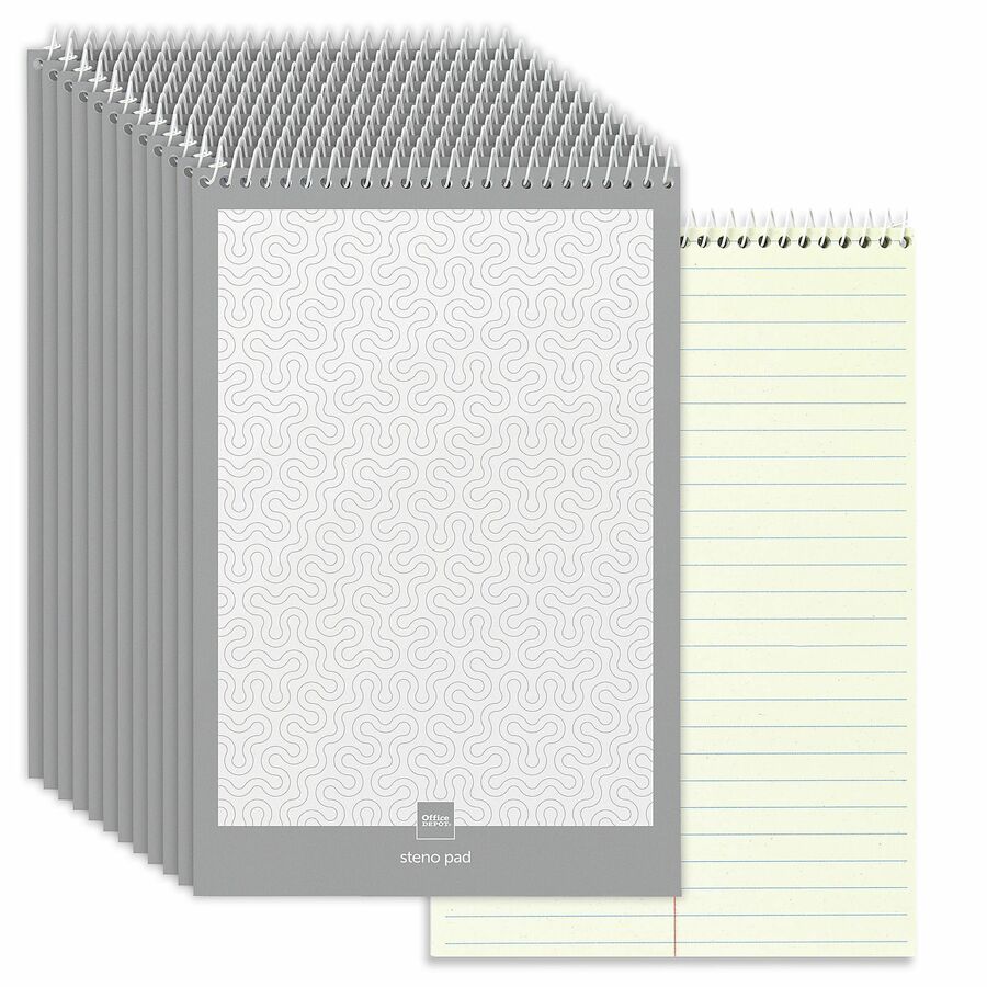 Office Depot® Brand Steno Books, 6" x 9" , Gregg Ruled, 70 Sheets
