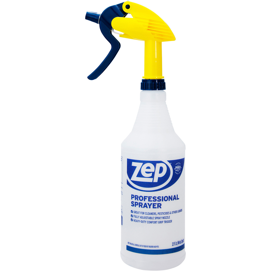 Zep Professional Spray Bottle Adjustable Nozzle 1 Each Clear