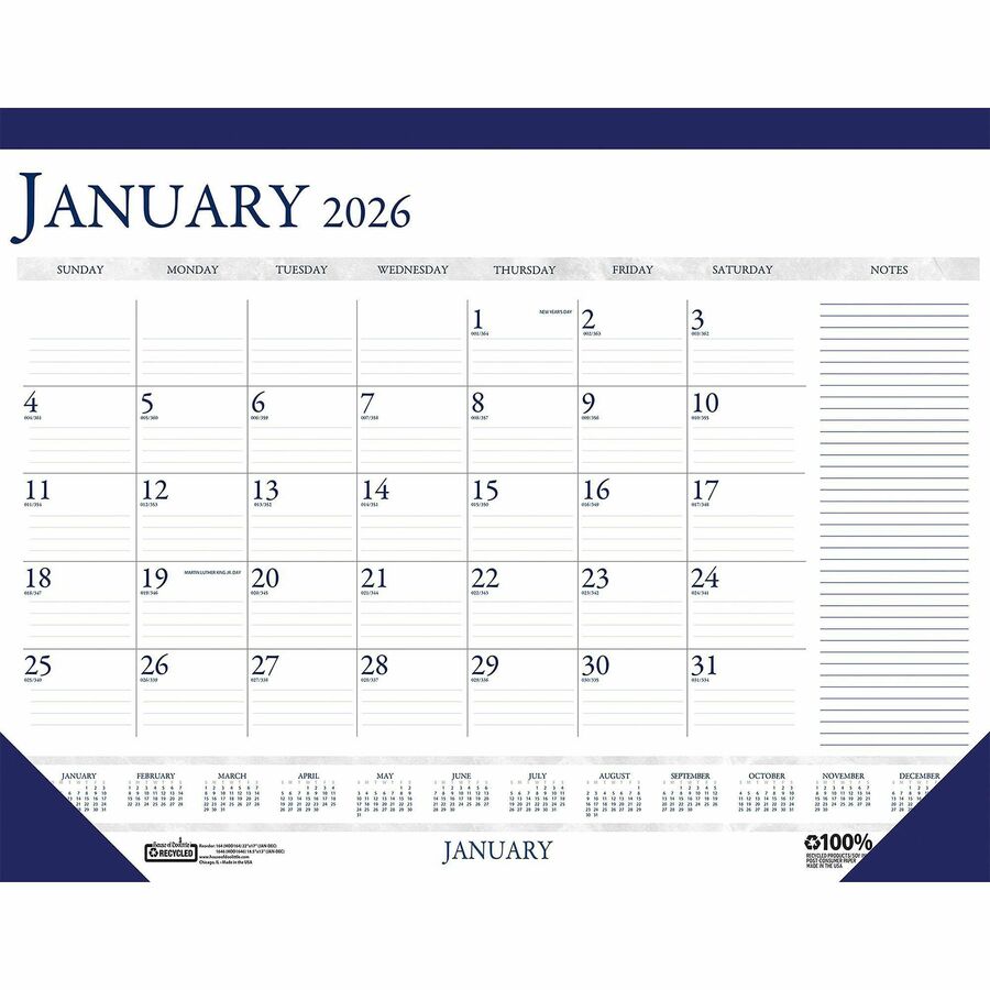 small monthly desk calendar 2023 HOD1646 House of Doolittle Small Blocks 12Month Desk Pad Julian