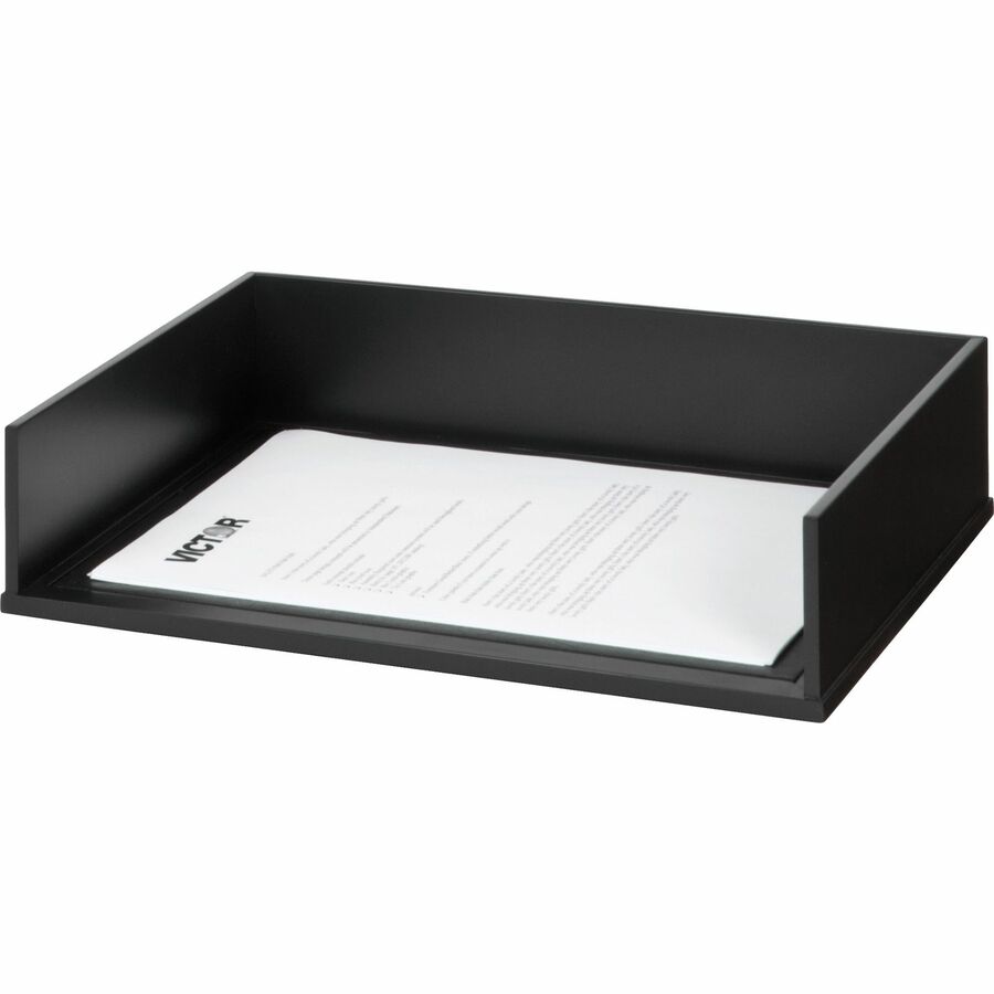 Victor 11545 Midnight Black Stacking Letter Tray Letter Trays Victor Technology, LLC
