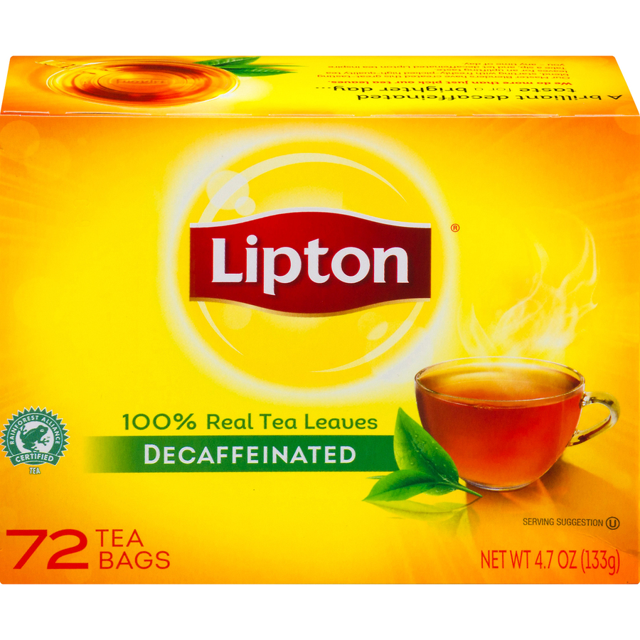 LIP290 Lipton® Decaf Black Tea Bag 16 oz Per Bag 72 Teabag 72 / Box Office Supply Hut