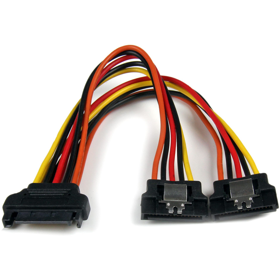 6in Latching SATA Power Y Splitter Cable Adapter M/F