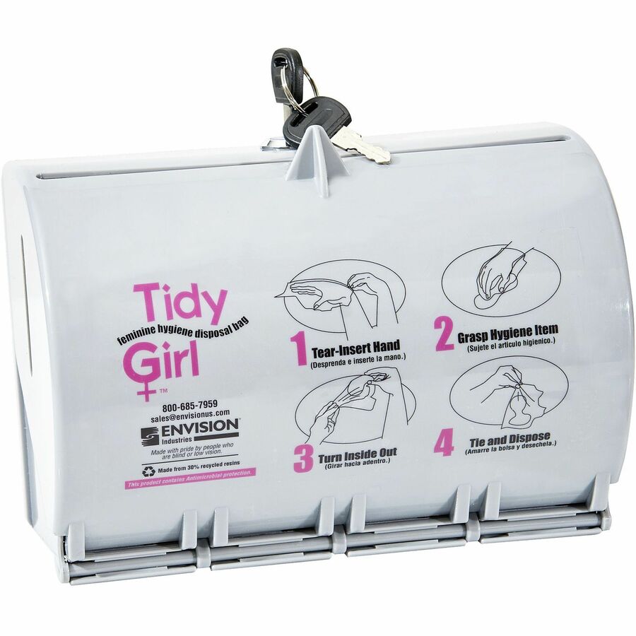 Stout Tidy Girl Feminine Hygiene Bags Dispenser Smoke Gray ABS