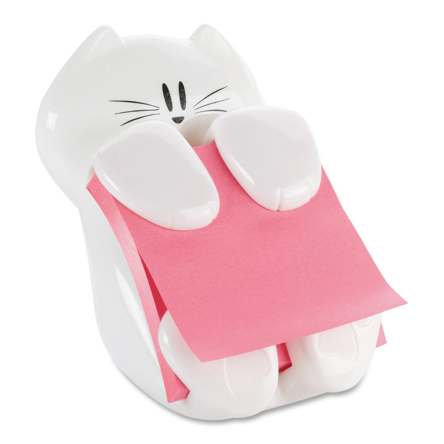 Postit® Popup Note Dispenser, Cat Shape, White MMMCAT330C