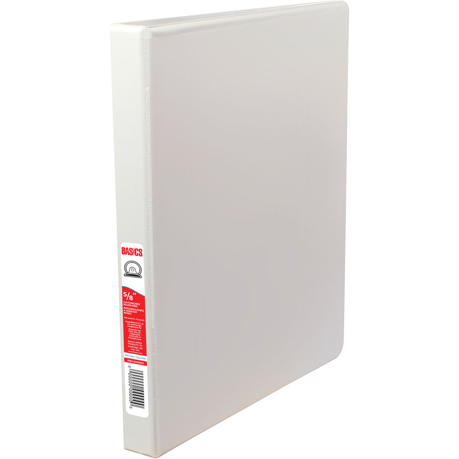 Basics® Customizable Round Ring Binder 5/8" White Mills Office