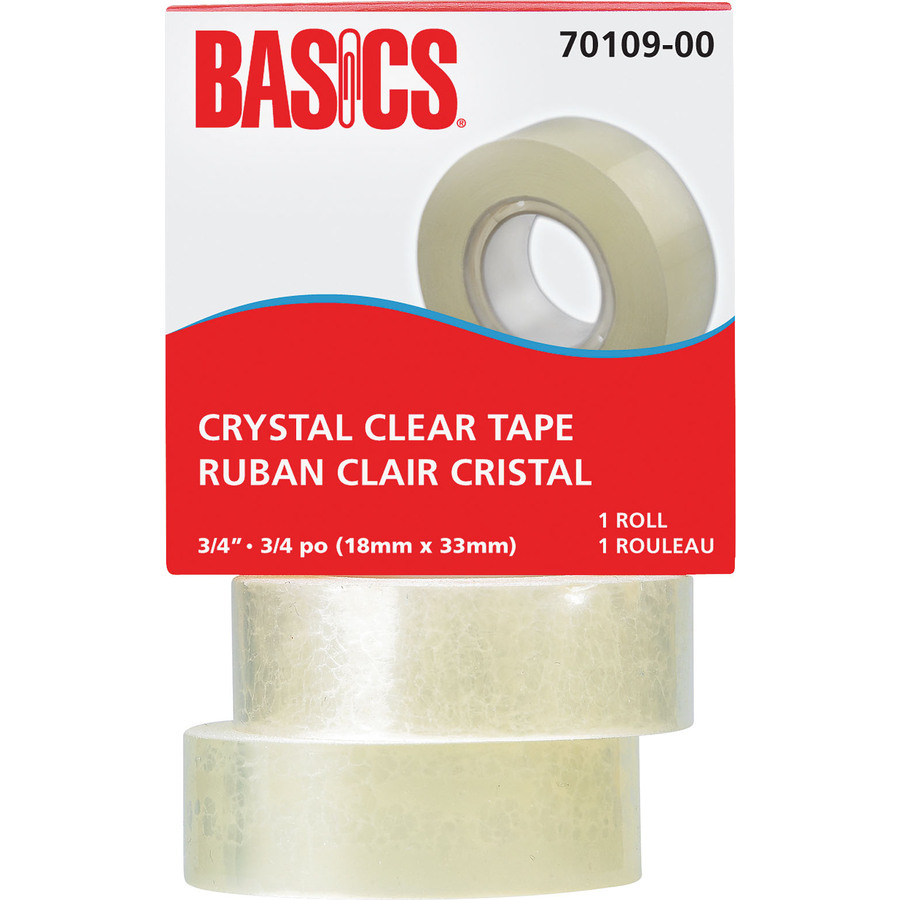 Basics® Crystal Clear Tape Refill 3/4" (18 mm x 33 m) Mills Office