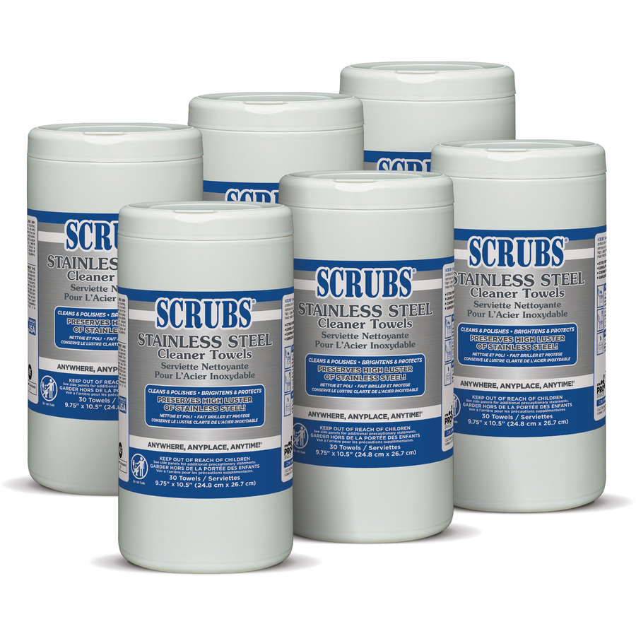 SCRUBS Stainless Steel Cleaner Wipes Cleaning Wipes ITW Pro Brands