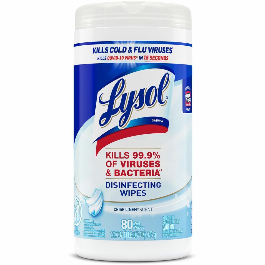 Lysol Disinfecting Wipes Wipe Crisp Linen Scent 7" Width x 8