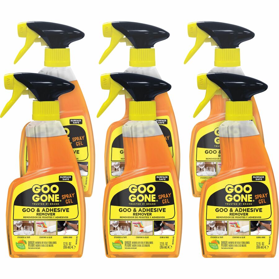 Goo Gone Spray Gel Gel 12 oz (0.75 lb) Bottle 6 / Carton Orange