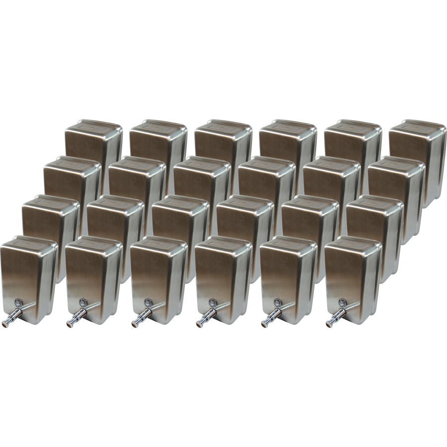 Genuine Joe Stainless Vertical Soap Dispenser JD Office Products