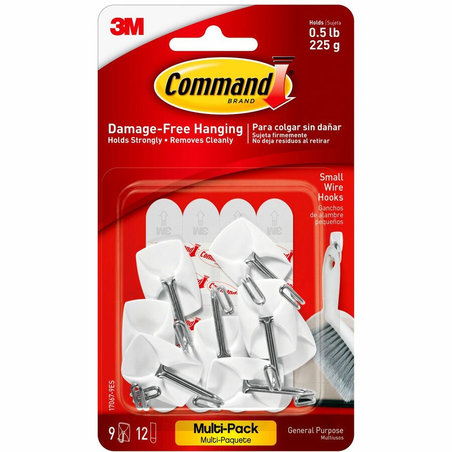 Command Small Wire Hooks Value Pack Mounting Tape & Putty 3M