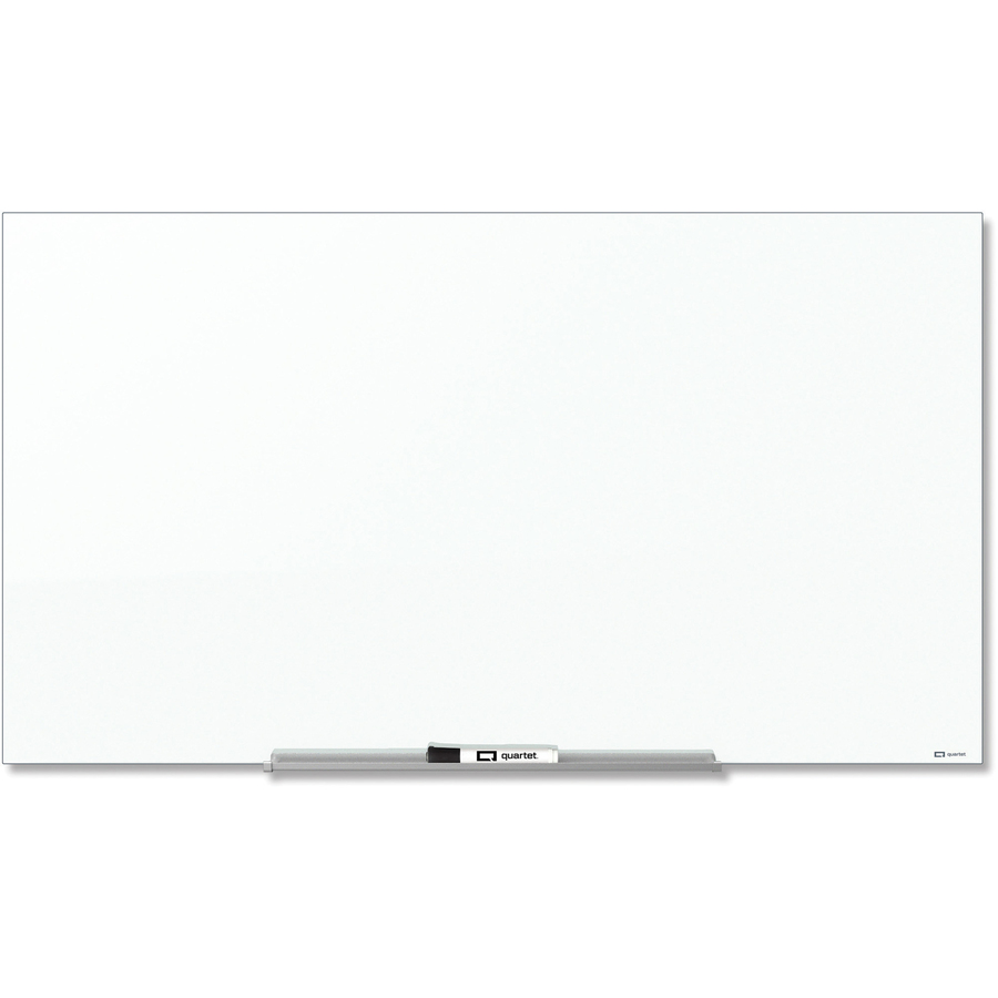 QRTG8548IMW Quartet® Invisamount Glass Marker Board, Frameless, 85" X 48", White Surface