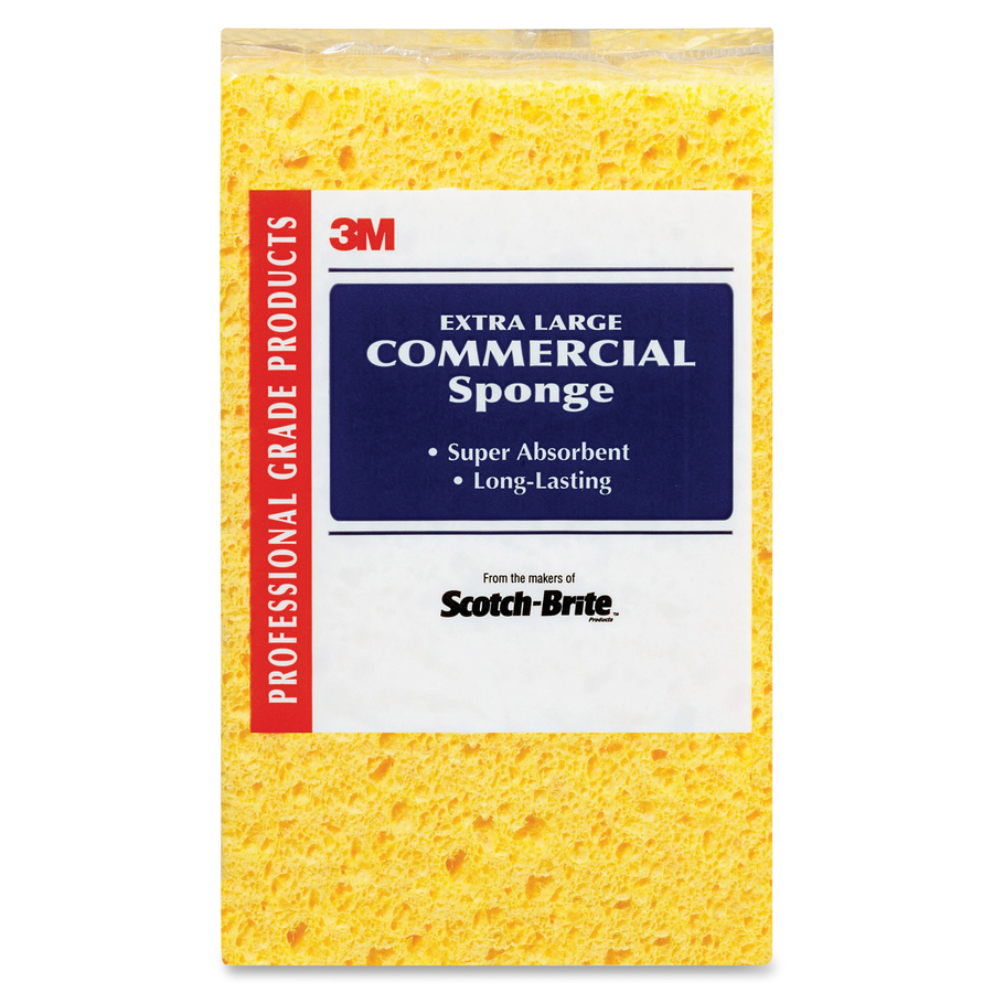 MMM07456 3M ScotchBrite ExtraLarge Commercial Sponge 24/Carton Cellulose Yellow