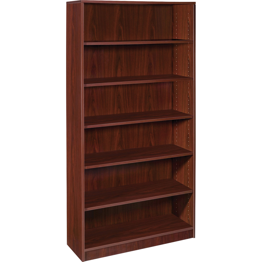 Lorell Mahogany Laminate Bookcase 72" Height x 36" Width x 12" Depth