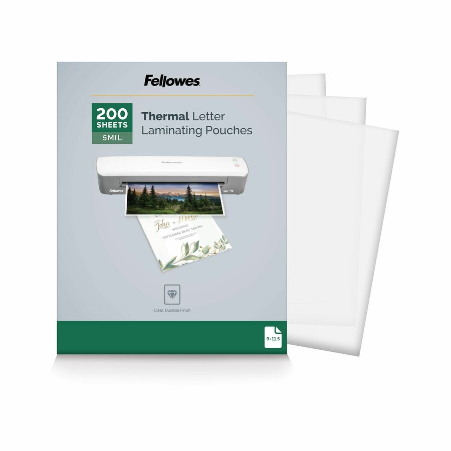 Fellowes LetterSize Thermal Laminating Pouches Laminating Supplies
