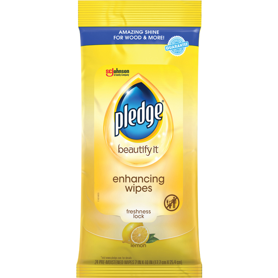 Pledge Lemon Furniture Polish Wipes FSIoffice