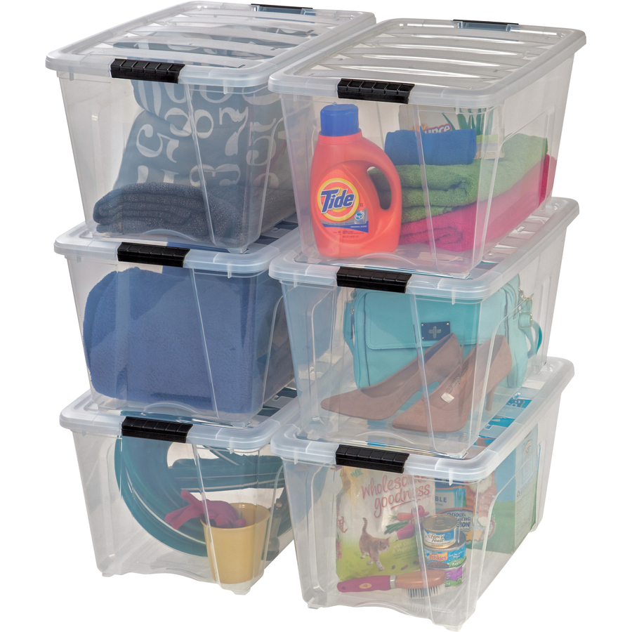 IRIS Stackable Clear Storage Boxes Storage Containers IRIS USA, Inc