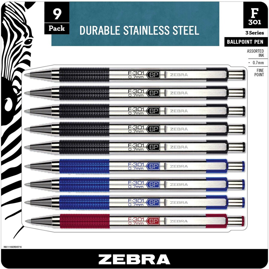 Zebra Pen F301 Stainless Steel Ballpoint Pens Ballpoint Retractable