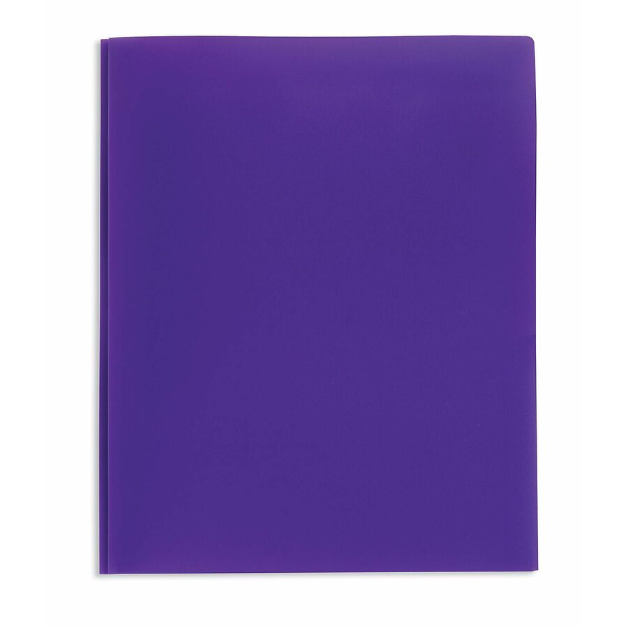 Office Depot® Brand 2Pocket SchoolGrade Poly Folder with Prongs, Letter Size, Purple Pocket