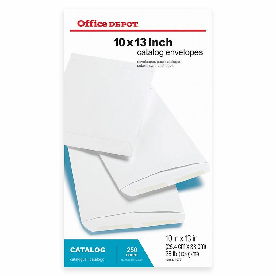 Office Depot® Brand 10" x 13" Catalog Envelopes, Gummed Seal, White