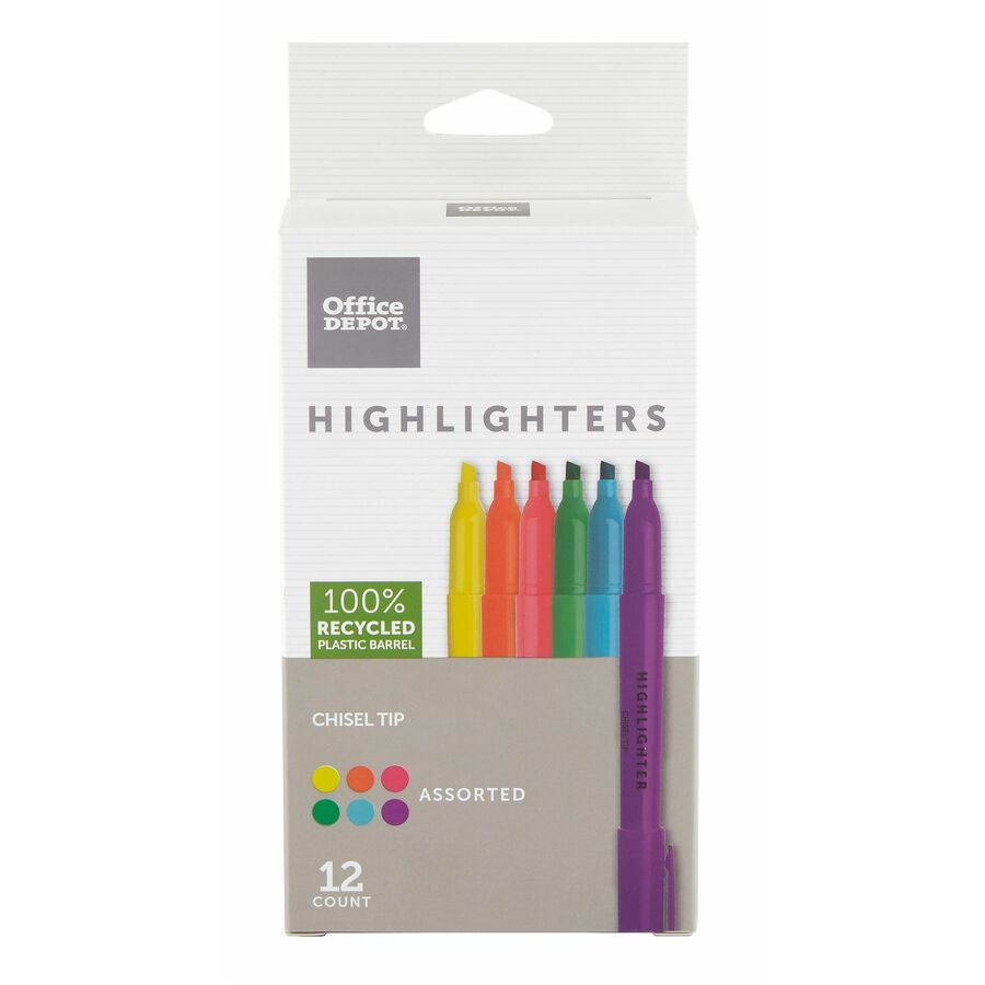 Office Depot® Brand PenStyle Highlighters, 100 Recycled Plastic