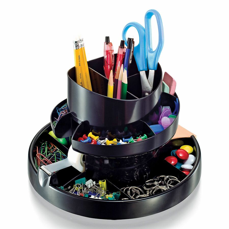 Office Depot® Brand 30 Recycled Deluxe Rotary Organizer, Black Desk