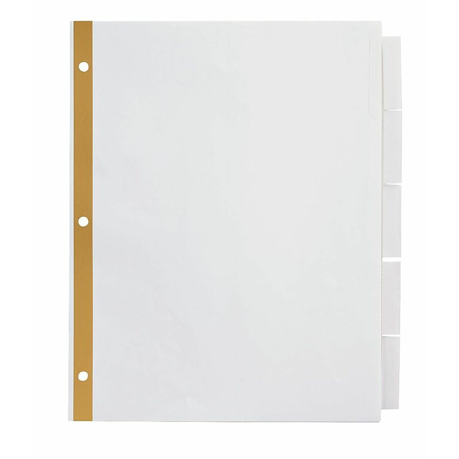 Office Depot® Brand Insertable Dividers With Big Tabs, White, Clear