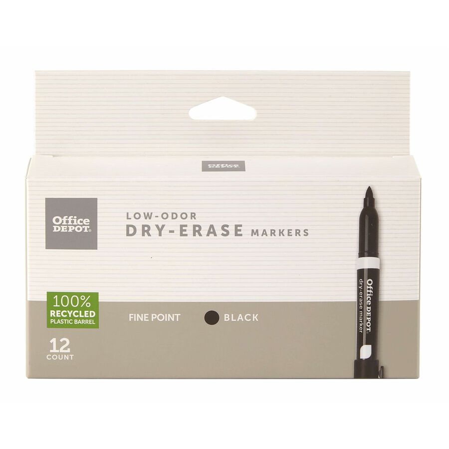 Office Depot Brand LowOdor DryErase Markers, 100 Recycled, Fine
