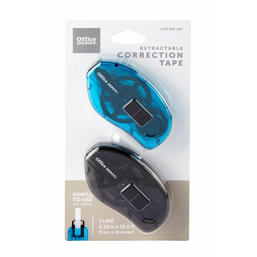 Office Depot® Brand Correction Tape Slide, White, Pack Of 2