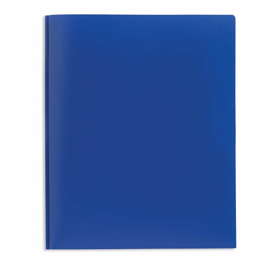 Office Depot® Brand 2Pocket SchoolGrade Poly Folder with Prongs, Letter Size, Blue Pocket