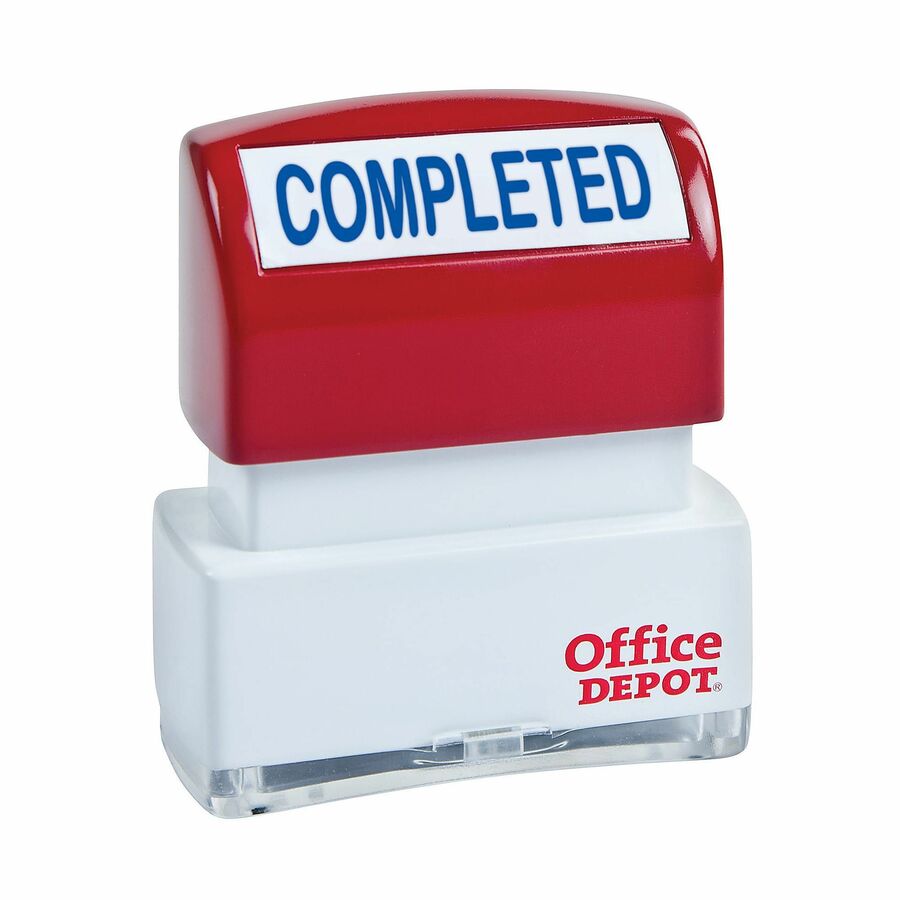 Office Depot® Brand PreInked Message Stamp, , Blue