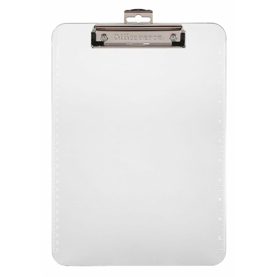 Office Depot® Brand Plastic Clipboard, 9" x 121/2" , Clear