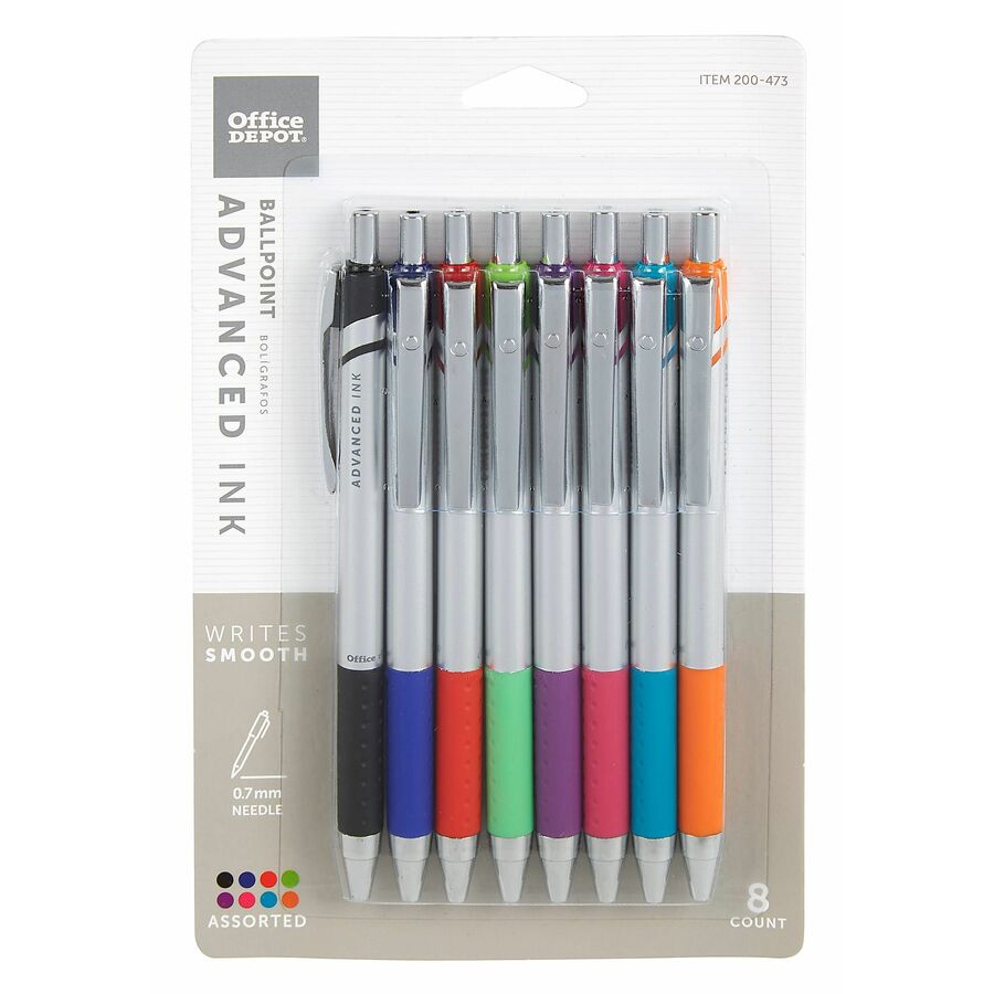 Office Depot; Brand Advanced Ink Retractable Ballpoint Pens, Needle