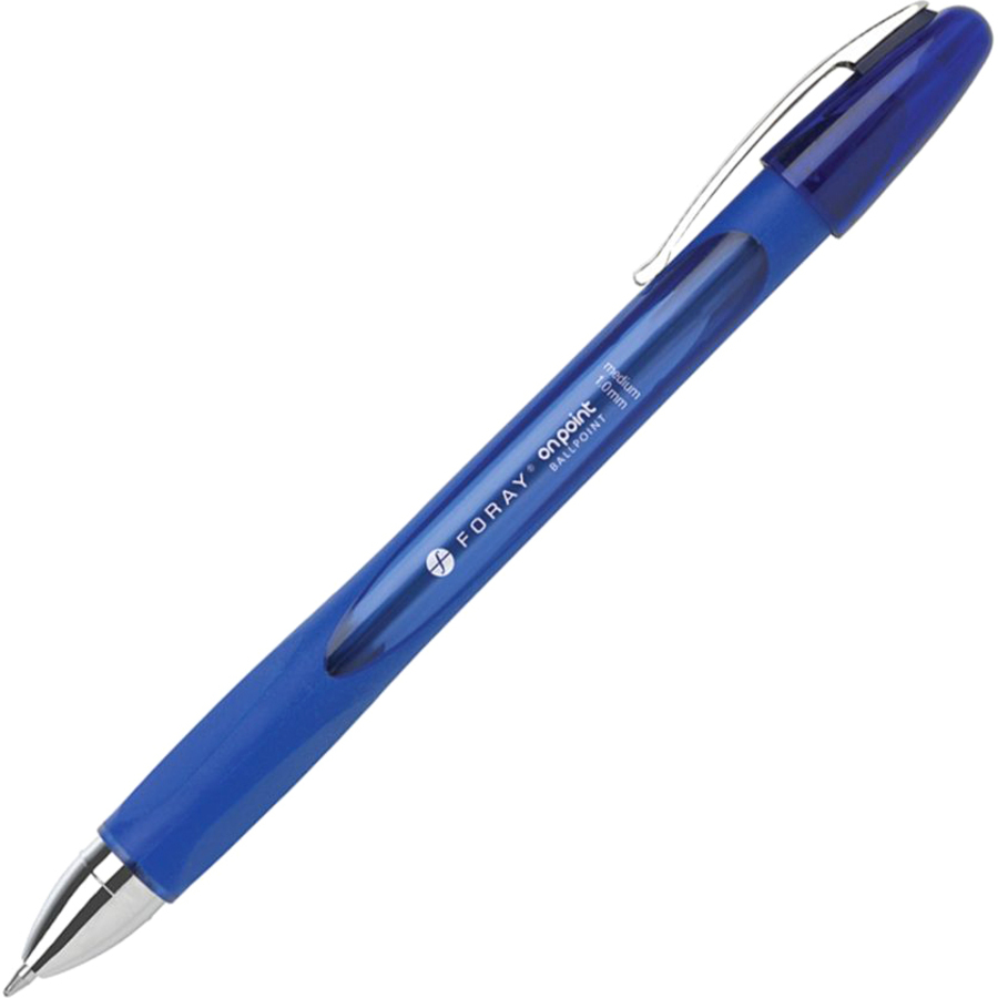 Foray Super Comfort Grip Ballpoint Pens With Caps, Medium Point, 1.0 mm