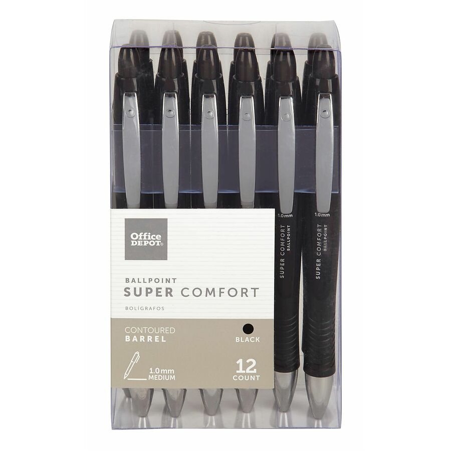 Foray Office Depot Brand Super Comfort Grip Retractable Ballpoint Pens