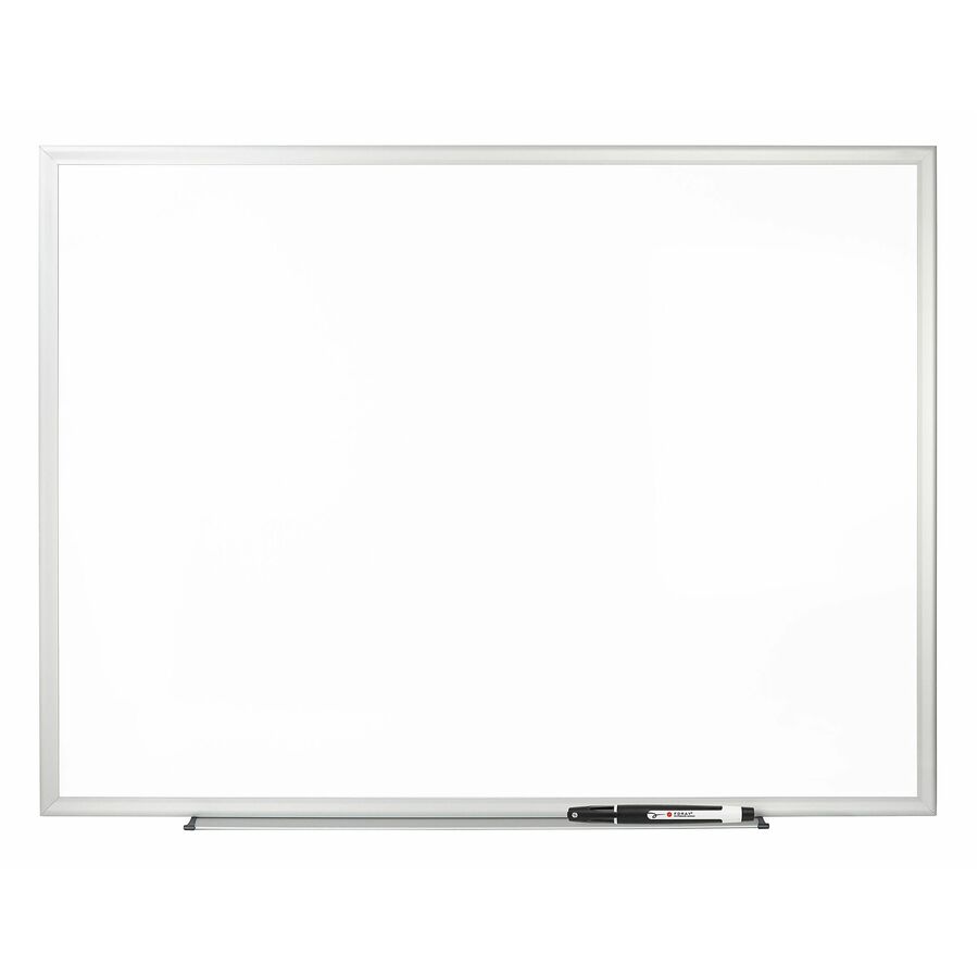 Office Depot® Brand Melamine DryErase Whiteboard With Marker, 48" x 72" , Aluminum
