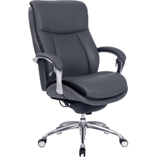 Serta® i5000 Big And Tall Ergonomic Bonded Leather Executive Chair, Slate/Silver