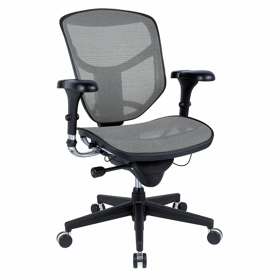 WorkPro® Quantum 9000 Series Ergonomic Mesh/Mesh MidBack Chair, Gray/Black Office Chairs