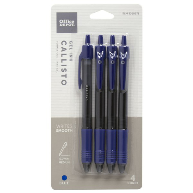 Office Depot® Brand Callisto Retractable Gel Ink Pens, Medium Point, 0.