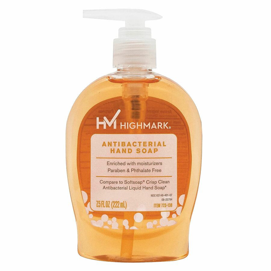 Highmark® Antibacterial Liquid Hand Soap, Unscented, 7.5 Oz Bottle