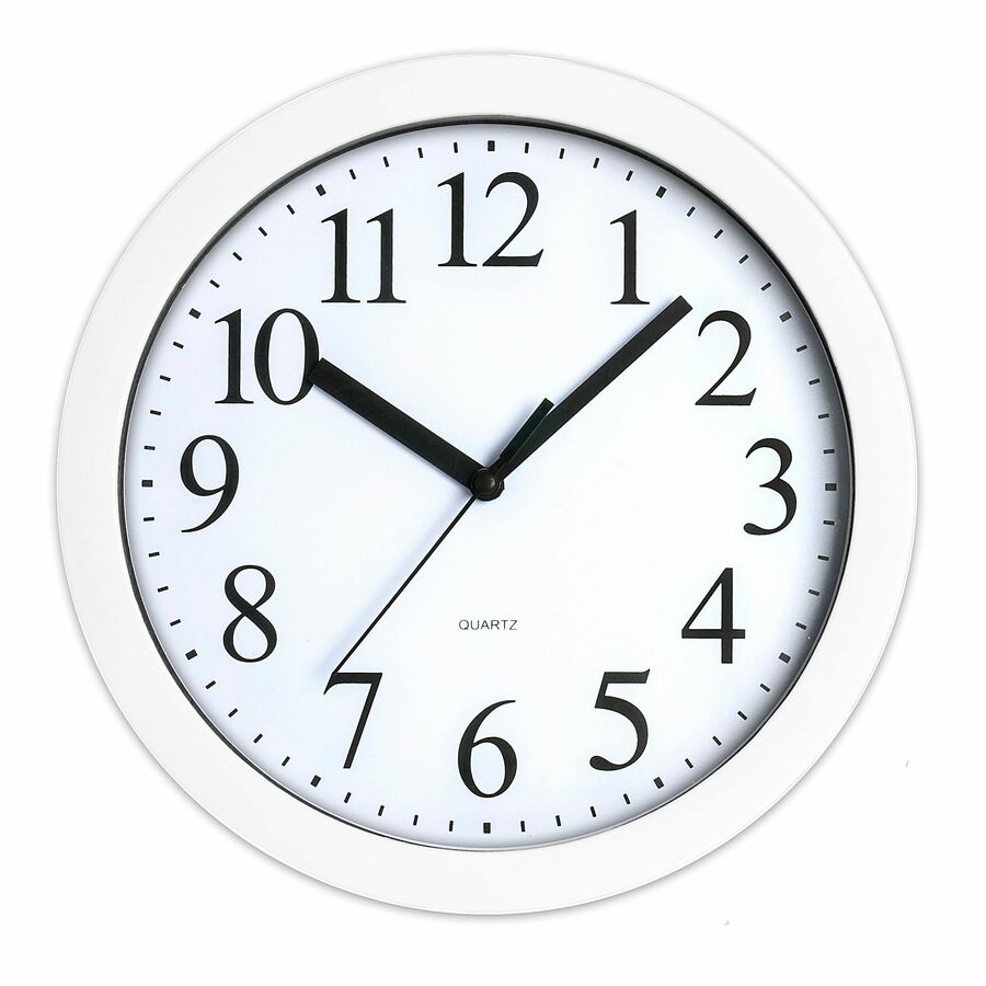 Realspace® Round Quartz Analog Wall Clock, 9" , White Wall Clocks