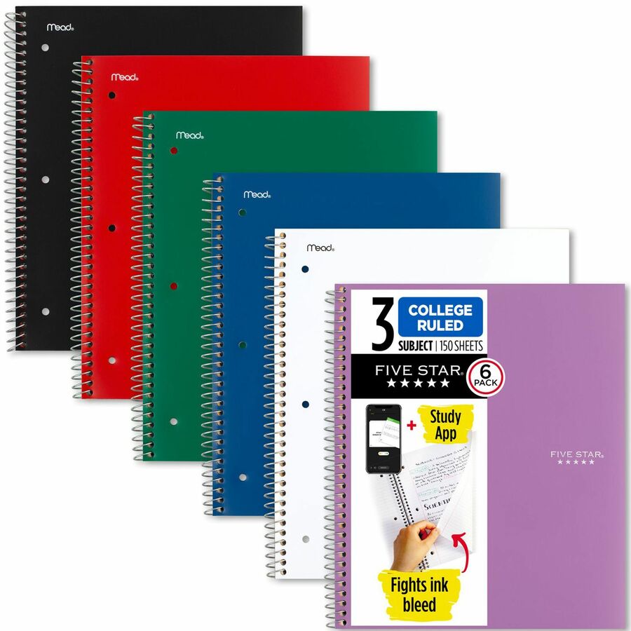 Mead Five Star Subject Spiral Notebook Notebooks ACCO Brands