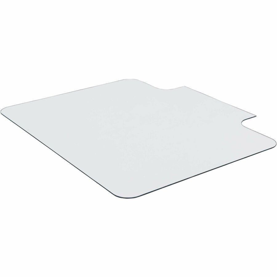 Lorell Tempered Glass Chairmat with Lip Chairmats Lorell