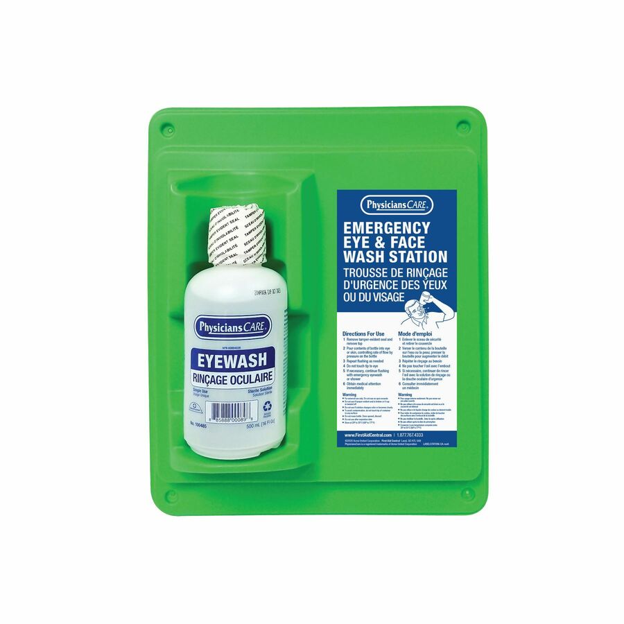 First Aid Central Single EyeWash Station with Full Bottle 500mL