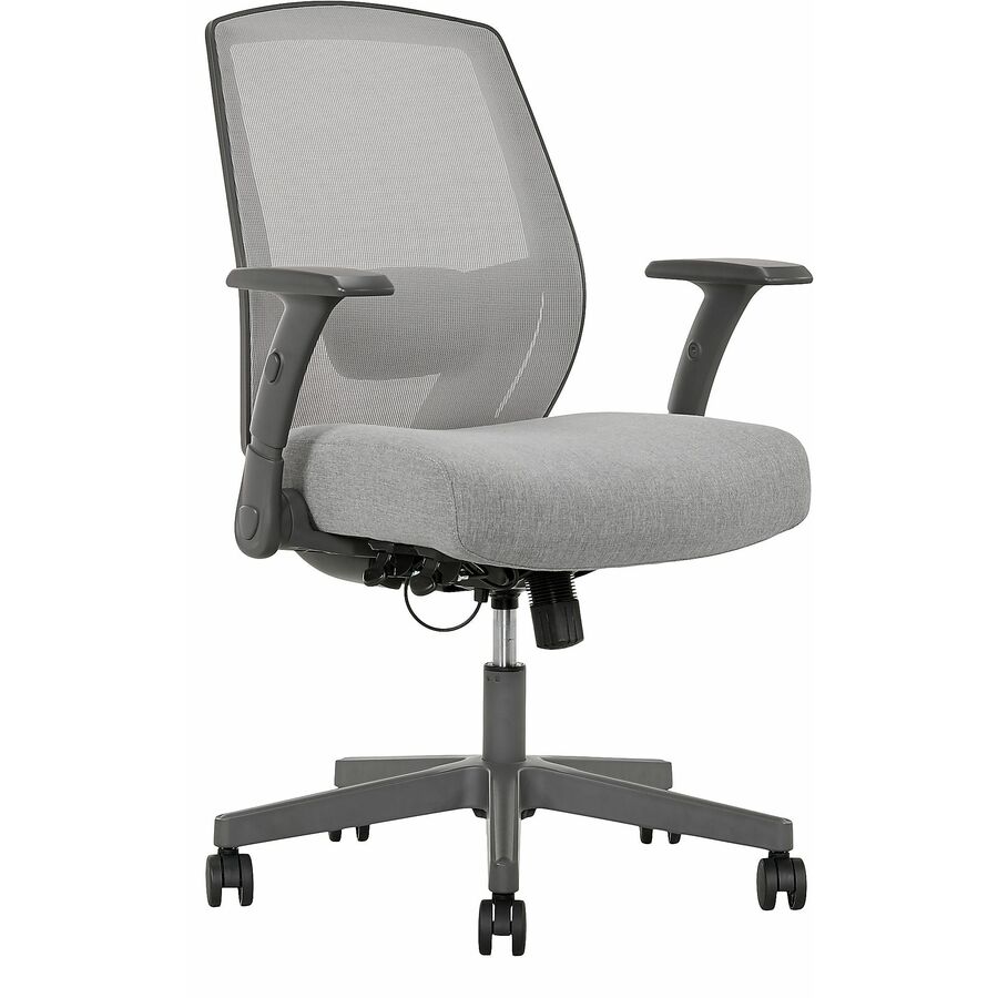 Serta® SitTrue™ Rayne Ergonomic Mesh/Fabric MidBack Task Chair, Gray Ergonomic Office Chairs