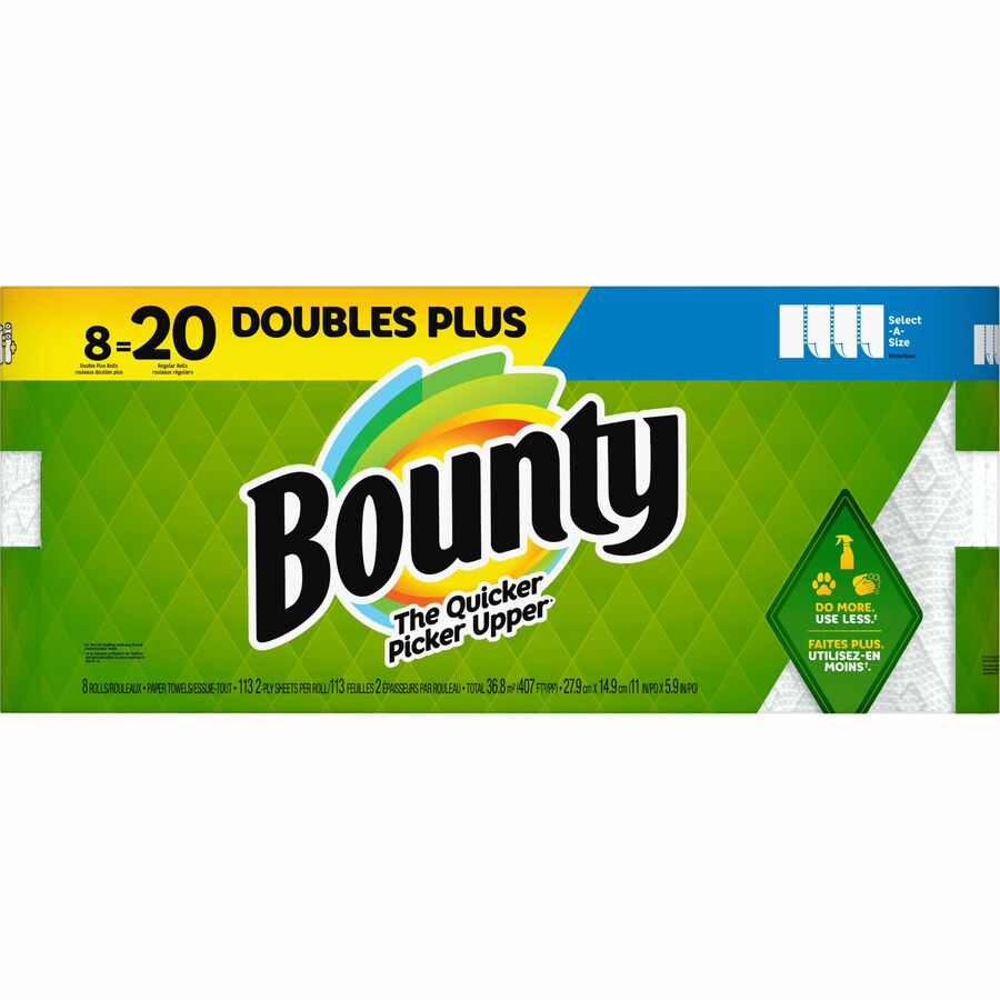 Bounty SelectASize Paper Towels 8 Double Plus Rolls = 20 Regular