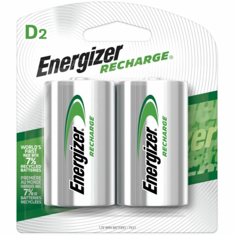 Energizer Recharge Universal Rechargeable D Batteries, 2 Pack